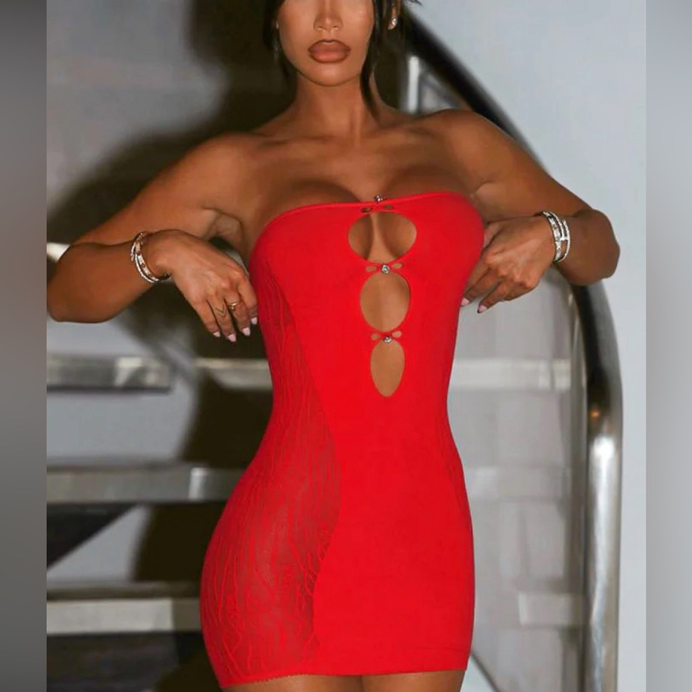 White Fox Boutique Red Attention Seeker Dress